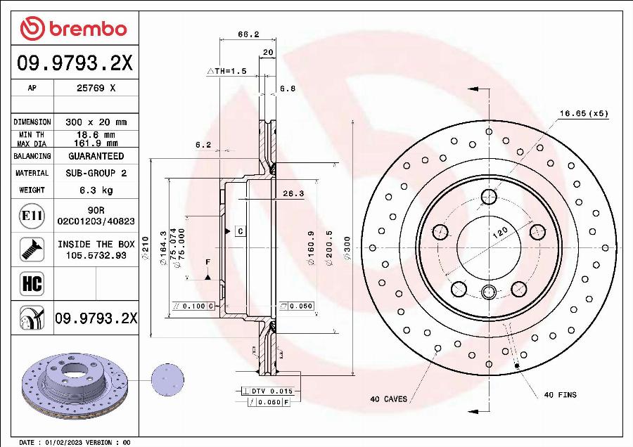 Brembo 09.9793.2X - Kočioni disk www.molydon.hr