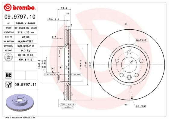 Brembo 09.9797.10 - Kočioni disk www.molydon.hr