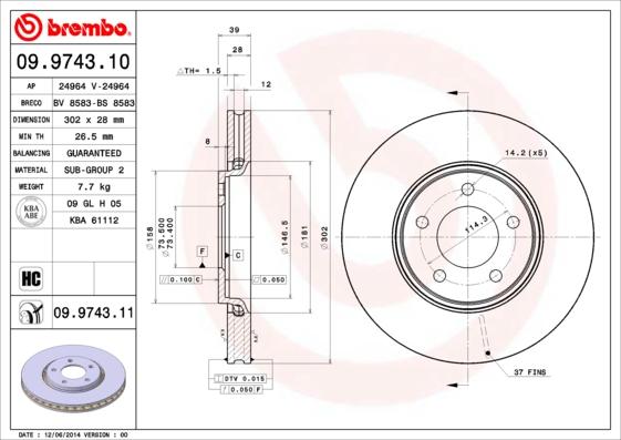 Brembo 09.9743.10 - Kočioni disk www.molydon.hr