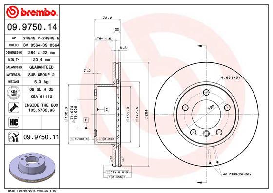 Brembo 09.9750.14 - Kočioni disk www.molydon.hr