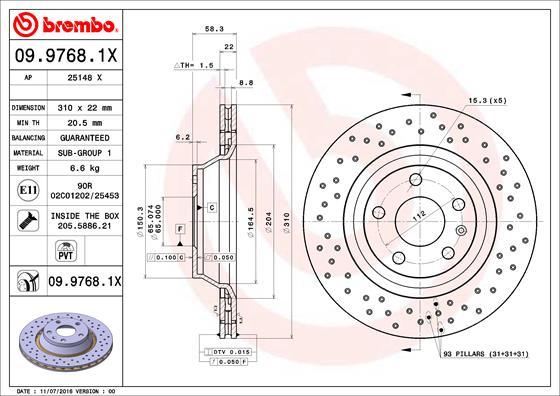 Brembo 09.9768.1X - Kočioni disk www.molydon.hr