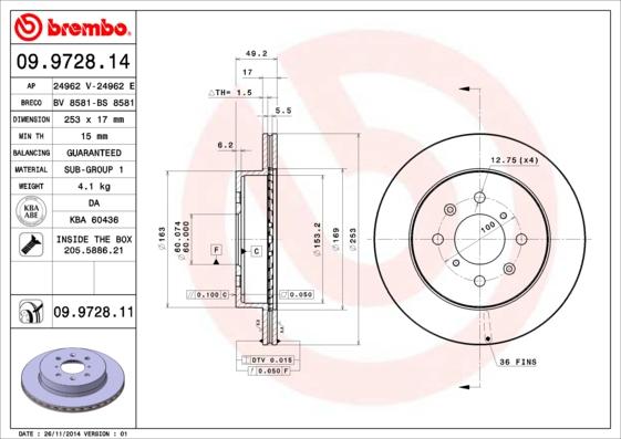 Brembo 09.9728.14 - Kočioni disk www.molydon.hr