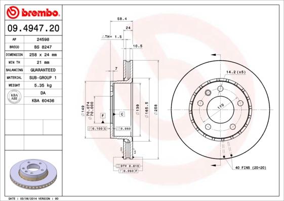 Brembo 09.4947.20 - Kočioni disk www.molydon.hr