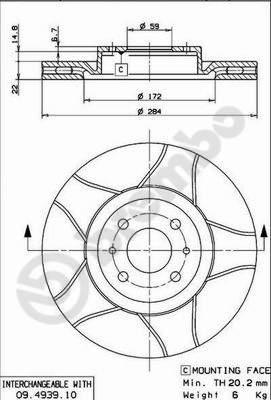 Brembo 09.4939.75 - Kočioni disk www.molydon.hr