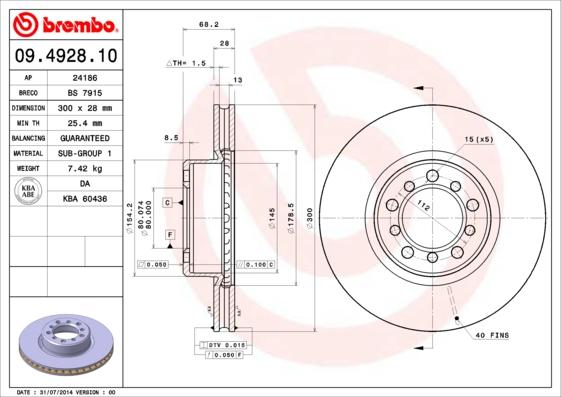 Brembo 09.4928.10 - Kočioni disk www.molydon.hr