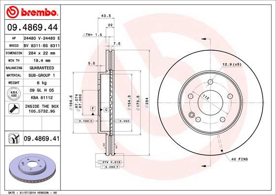 Brembo 09.4869.44 - Kočioni disk www.molydon.hr