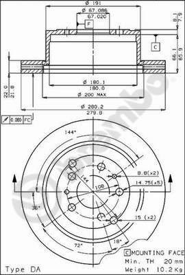 Brembo 09.4254.10 - Kočioni disk www.molydon.hr