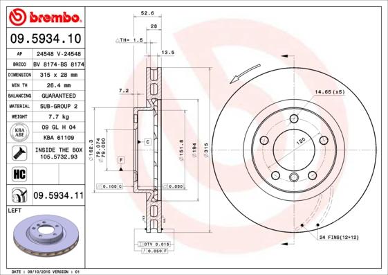 Brembo 09.5934.10 - Kočioni disk www.molydon.hr