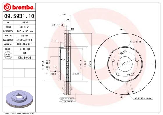 Brembo 09.5931.10 - Kočioni disk www.molydon.hr