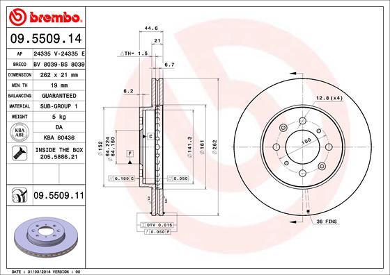 Brembo 09.5509.11 - Kočioni disk www.molydon.hr