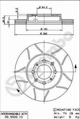 Brembo 09.5509.75 - Kočioni disk www.molydon.hr