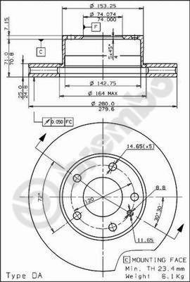 Brembo 09.5588.10 - Kočioni disk www.molydon.hr