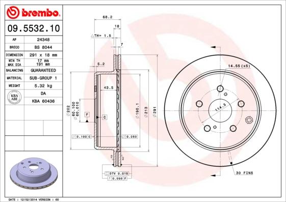 Brembo 09.5532.10 - Kočioni disk www.molydon.hr