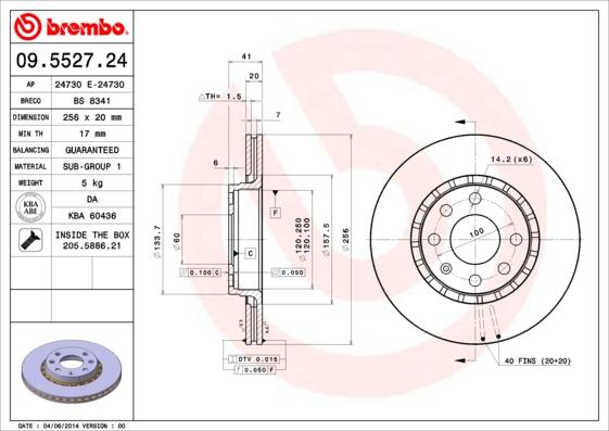 Brembo 09.5527.24 - Kočioni disk www.molydon.hr