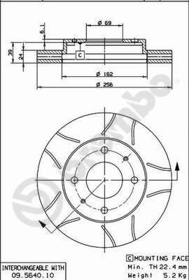 Brembo 09.5640.75 - Kočioni disk www.molydon.hr