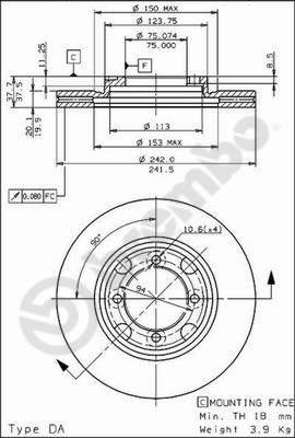 Brembo 09.5654.10 - Kočioni disk www.molydon.hr