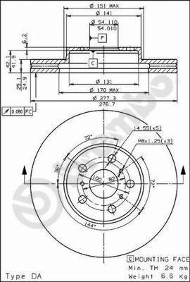 Brembo 09.5622.10 - Kočioni disk www.molydon.hr