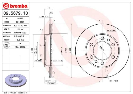 Brembo 09.5679.10 - Kočioni disk www.molydon.hr