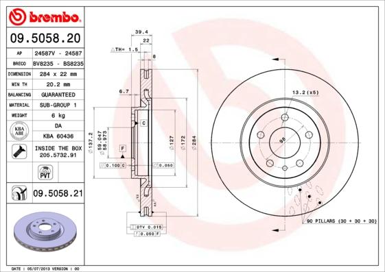 Brembo 09.5058.21 - Kočioni disk www.molydon.hr