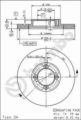 Brembo 09.5019.10 - Kočioni disk www.molydon.hr