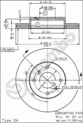 Brembo 09.5022.10 - Kočioni disk www.molydon.hr