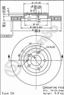 Brembo 09.5180.10 - Kočioni disk www.molydon.hr