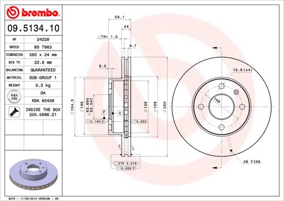 Brembo 09.5134.10 - Kočioni disk www.molydon.hr