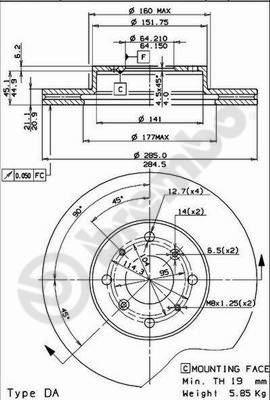 Brembo 09.5124.10 - Kočioni disk www.molydon.hr