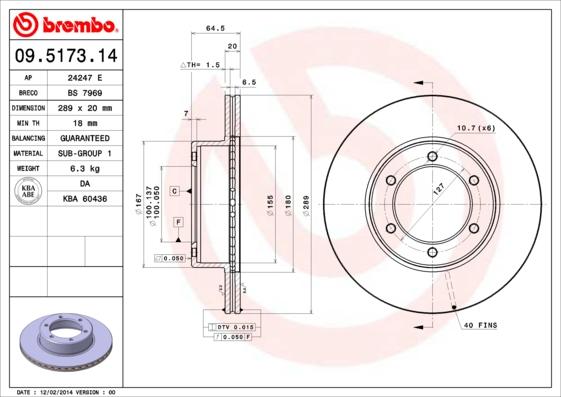 Brembo 09.5173.14 - Kočioni disk www.molydon.hr