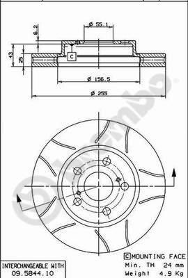 Brembo 09.5844.75 - Kočioni disk www.molydon.hr