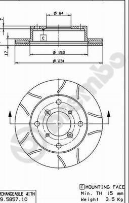 Brembo 09.5857.75 - Kočioni disk www.molydon.hr