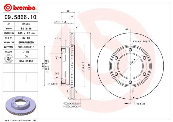 Brembo 09.5866.10 - Kočioni disk www.molydon.hr