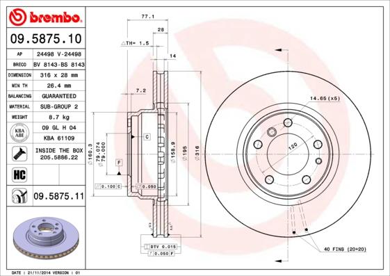 Brembo 09.5875.10 - Kočioni disk www.molydon.hr