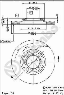 Brembo 09.5219.10 - Kočioni disk www.molydon.hr