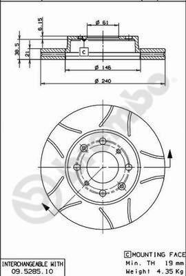 Brembo 09.5285.75 - Kočioni disk www.molydon.hr