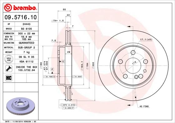 Brembo 09.5716.10 - Kočioni disk www.molydon.hr