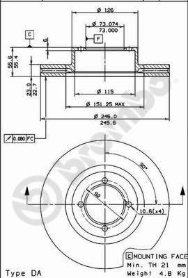 Brembo 09.5735.10 - Kočioni disk www.molydon.hr