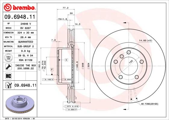 Brembo 09.6948.11 - Kočioni disk www.molydon.hr