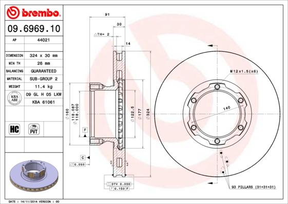 Brembo 09.6969.10 - Kočioni disk www.molydon.hr