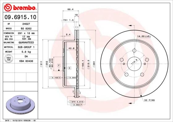 Brembo 09.6915.10 - Kočioni disk www.molydon.hr