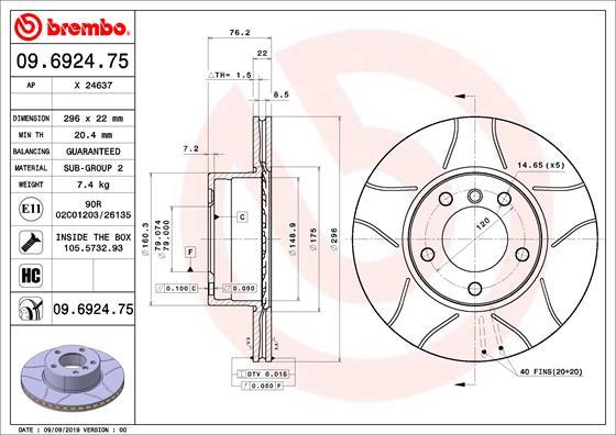 Brembo 09.6924.75 - Kočioni disk www.molydon.hr