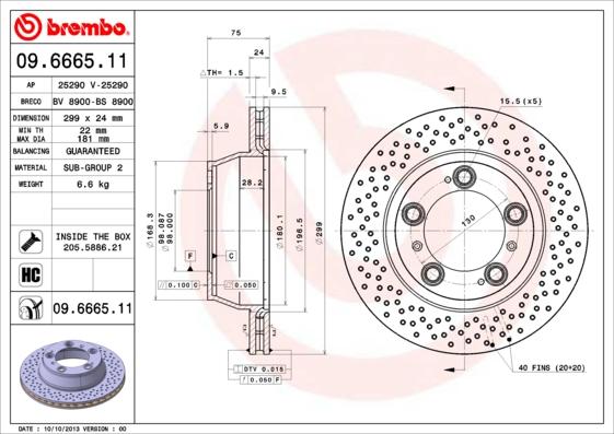 Brembo 09.6665.11 - Kočioni disk www.molydon.hr