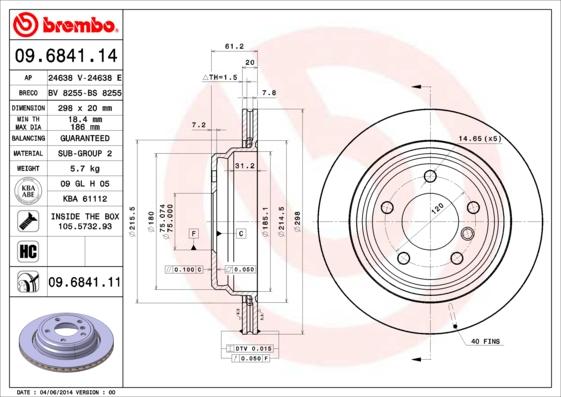 Brembo 09.6841.14 - Kočioni disk www.molydon.hr