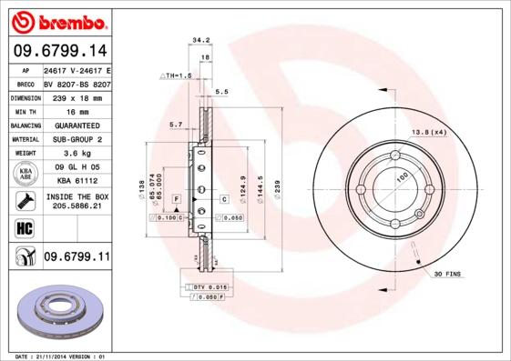 Brembo 09.6799.11 - Kočioni disk www.molydon.hr