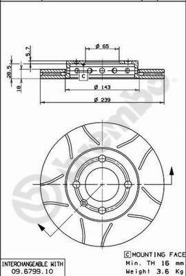 Brembo 09.6799.75 - Kočioni disk www.molydon.hr