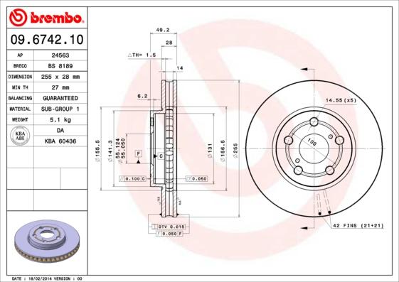 Brembo 09.6742.10 - Kočioni disk www.molydon.hr