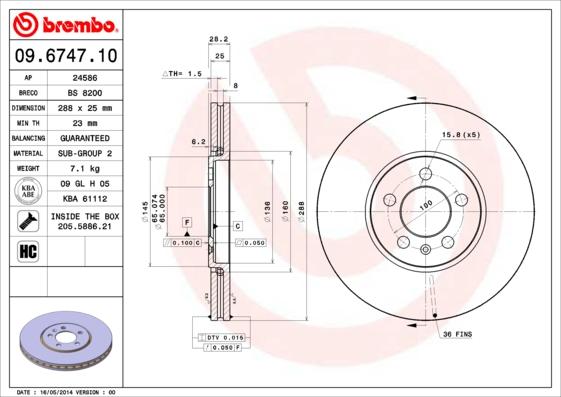 Brembo 09.6747.10 - Kočioni disk www.molydon.hr