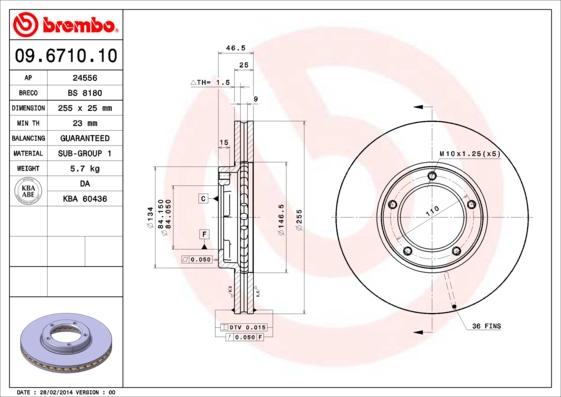 Brembo 09.6710.10 - Kočioni disk www.molydon.hr