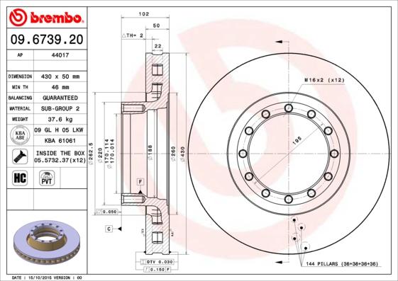 Brembo 09.6739.20 - Kočioni disk www.molydon.hr