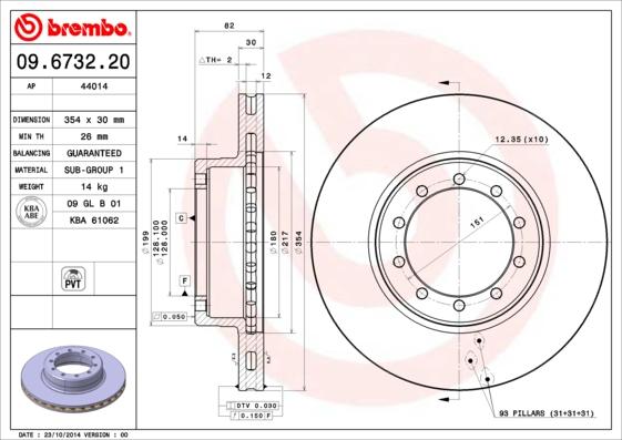 Brembo 09.6732.20 - Kočioni disk www.molydon.hr